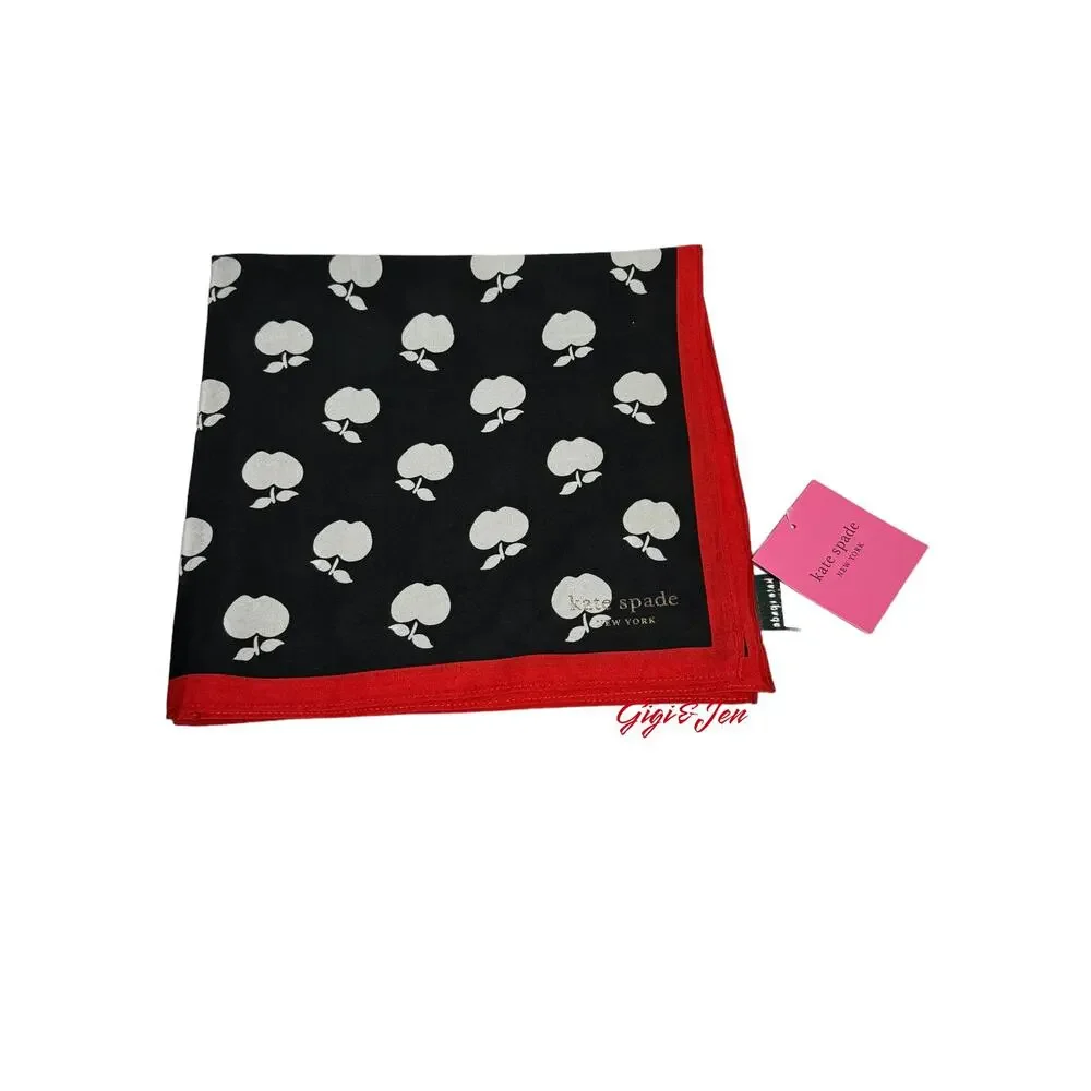 Kate Spade tossed apple square scarf silk New